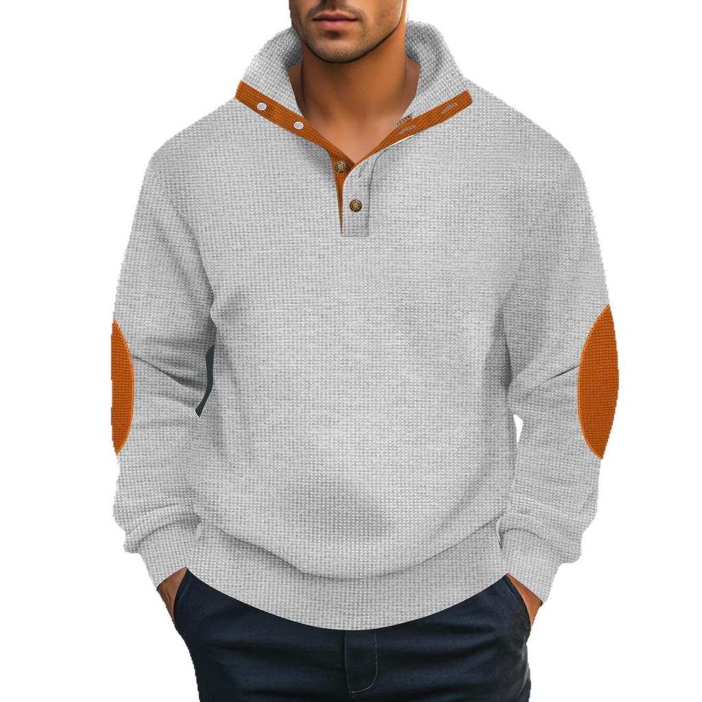 2026 Autumn and Winter New Style Stand Collar Fashion Solid Color Casual Versatile Men's Pullover Sweatshirt Long Sleeve