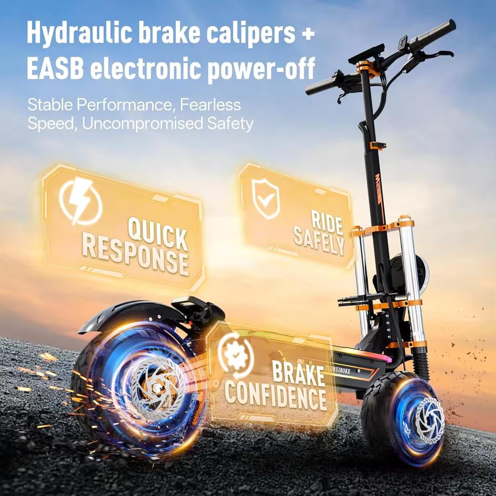 Boyueda M2 Elektroroller für Erwachsene Dual 10000W Motor LG 72V 40Ah Akku 120km Maximale Reichweite NFC-Sperre Faltbar Offroad Pendler-Scoo