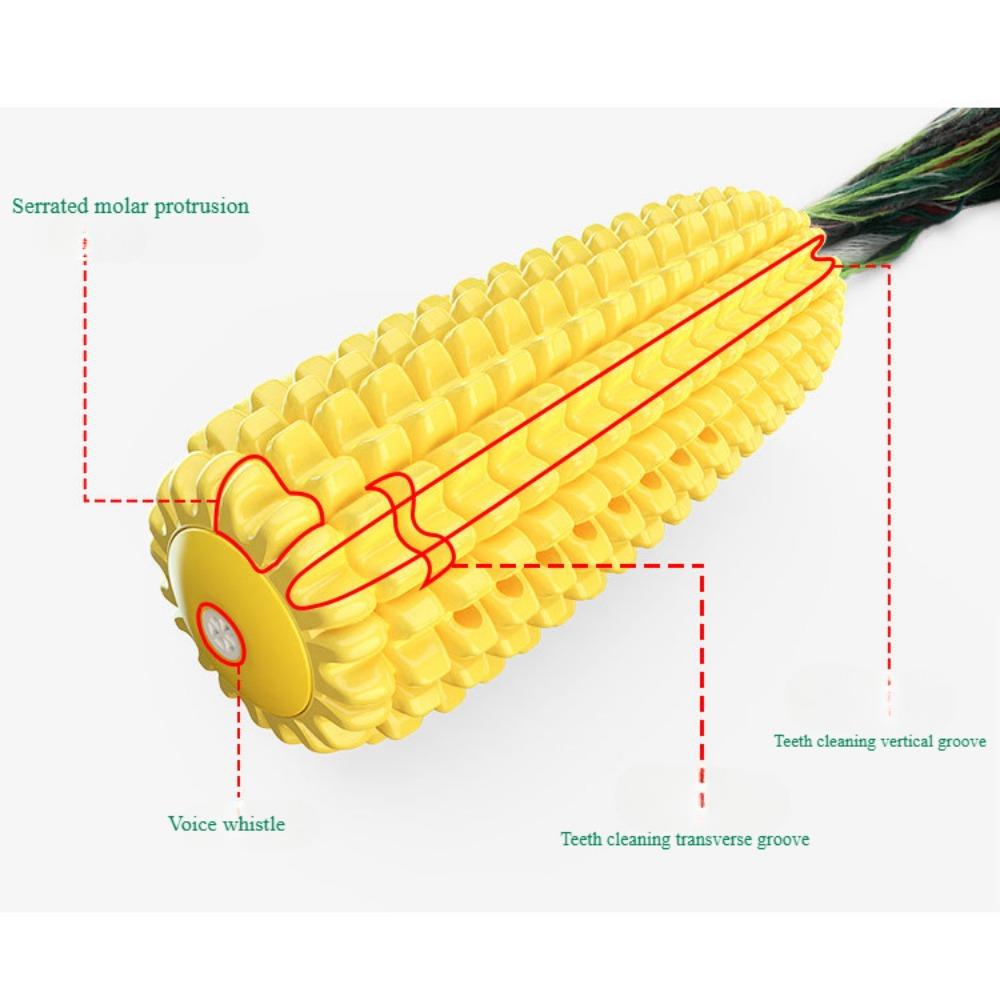 Dog toys, pet supplies, acoustic corn dog toys. Cotton rope, grinding rod