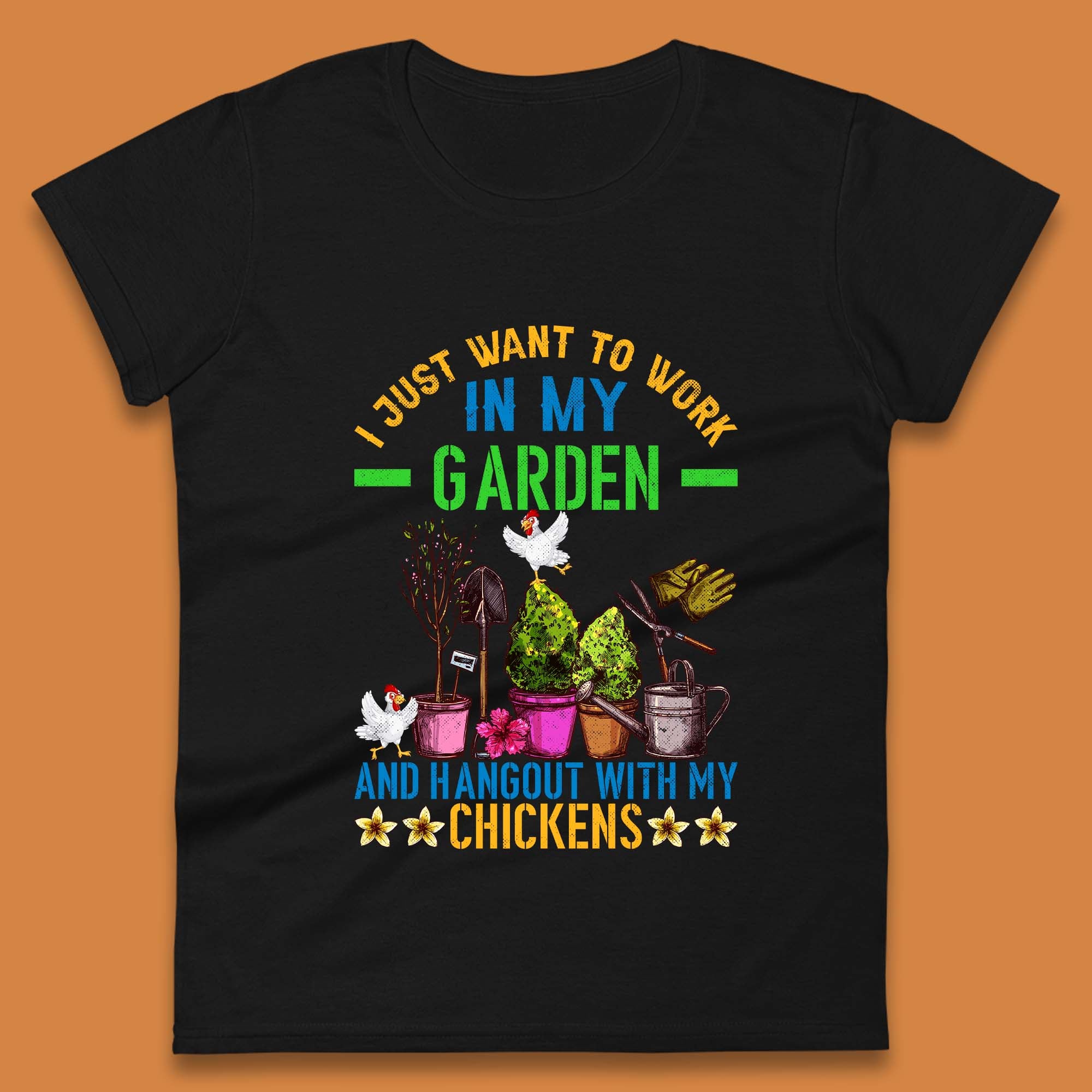 Hangout With My Chickens Womens T-Shirt Mens Tops Tees Unisex 2XL
