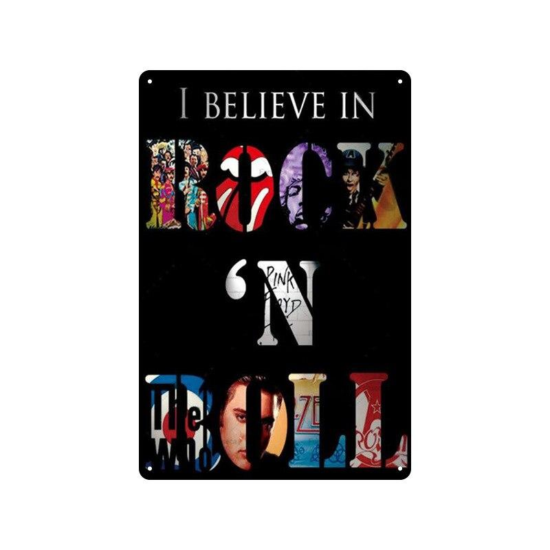 Vintage Rock Music Metal Tin Signs  Retro Wall Art Decor for Home Living Room Bedroom Hallway Garage Club Bar  Unique Plaques