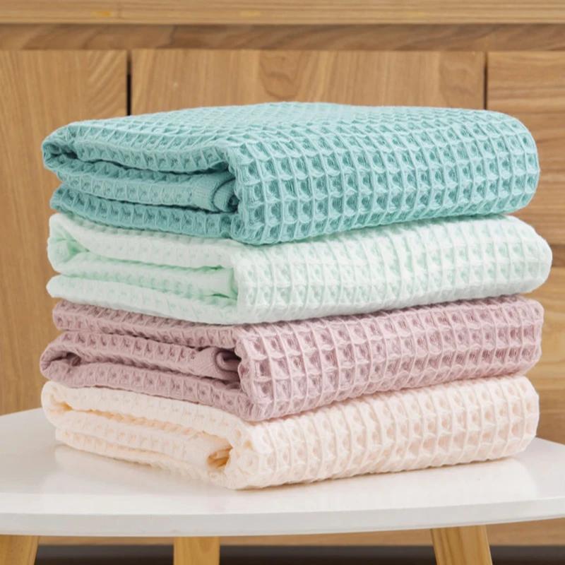 Clean Towels 100% Cotton Bath Towel Set For Adult Child Super Absorbent Soft Bathroom Waffle Towel Solid Color Kitchen