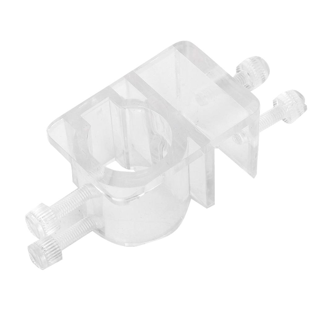 High Transparent Acrylic In and Out Water Pipe Fixation Clamp Single Hole for Fish Tank