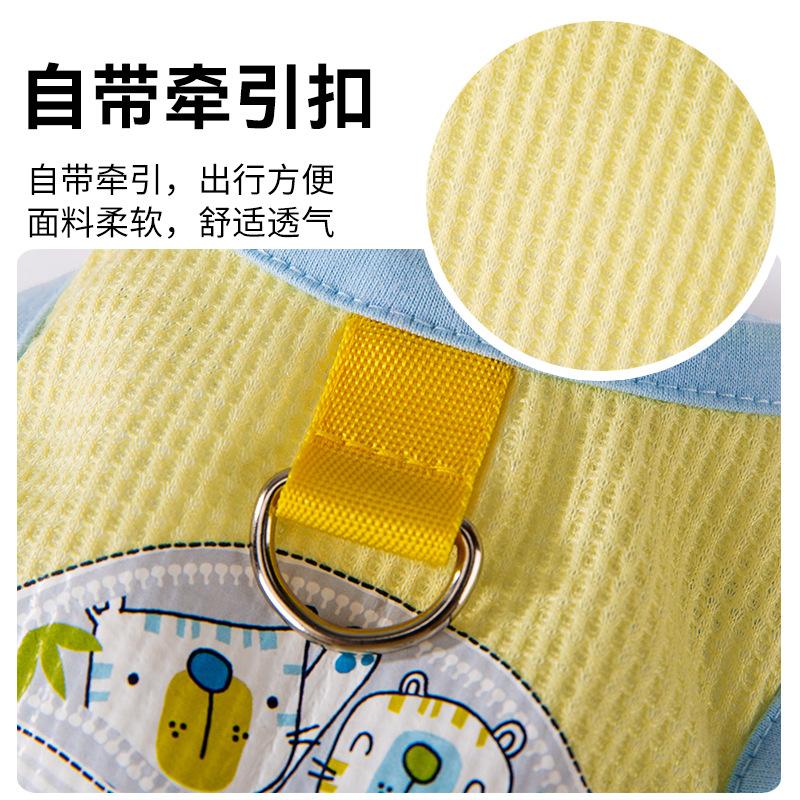 Small hand pocket traction vest cute dog clothes small dog bipod pet clothing one piece
