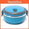 Modern Minimalist Stainless Steel Round Lunch Box For Adults 5l Capacity Multiple Layers Microwave Incompatible
