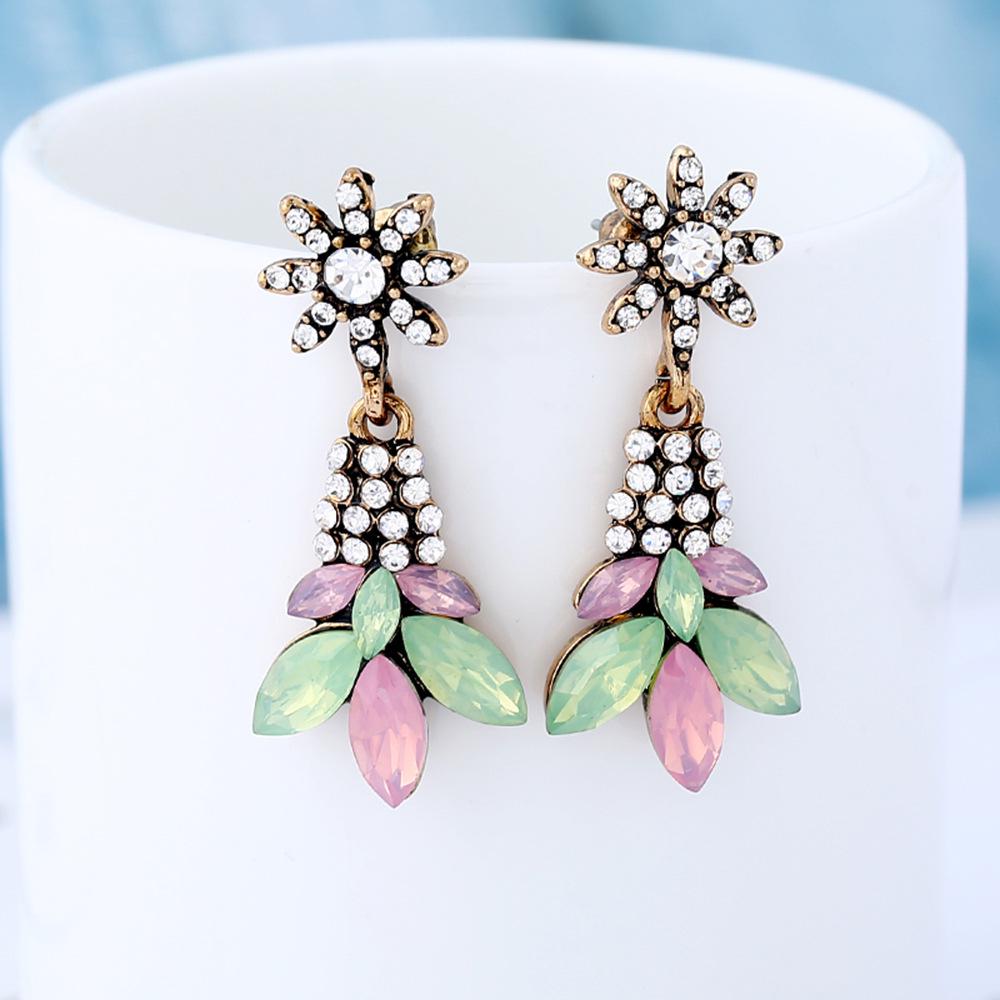 Bohemian Rhinestone Crystal Zinc Alloy Earrings for Women