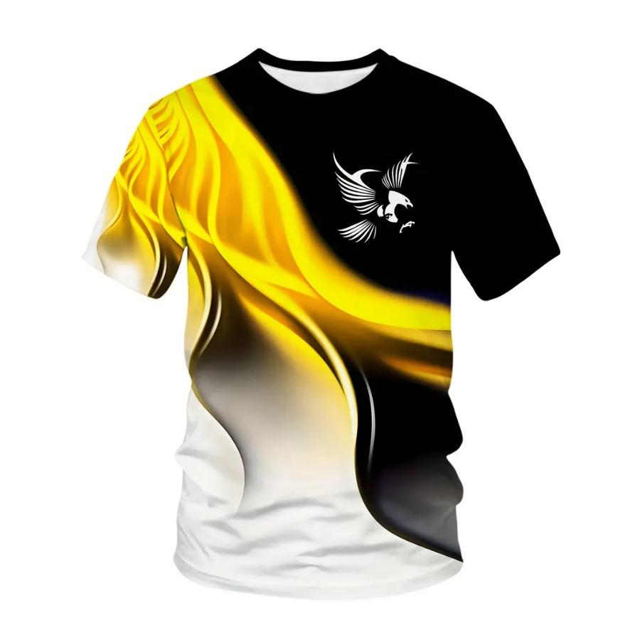 Plus Size Men Tie Dye 3D Print T-shirts Fashion Tees Beachwear Stretch Polyester Sports Short Sleeve Tops