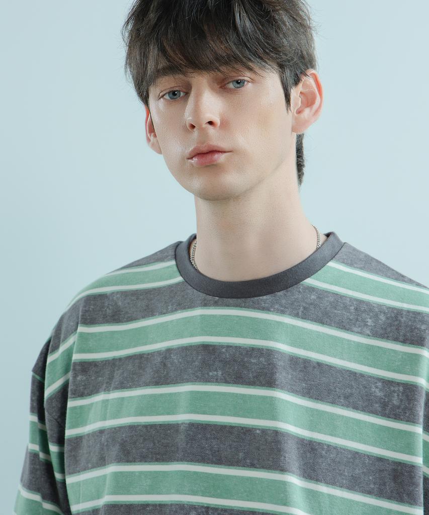 LOGSTORE Salt Washed Striped T-Shirt