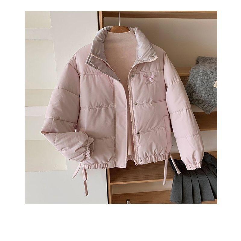 Bow winter loose cotton-padded jacket women's fashion small bread clothes new sweet