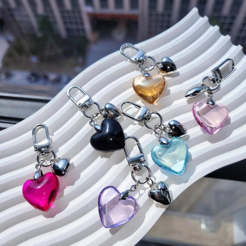 Heart Keychains Handmade Key Jewelry Heart Key Holder Alloy Material Key Ornament Bag Pendant Perfect Gift for Woman Man
