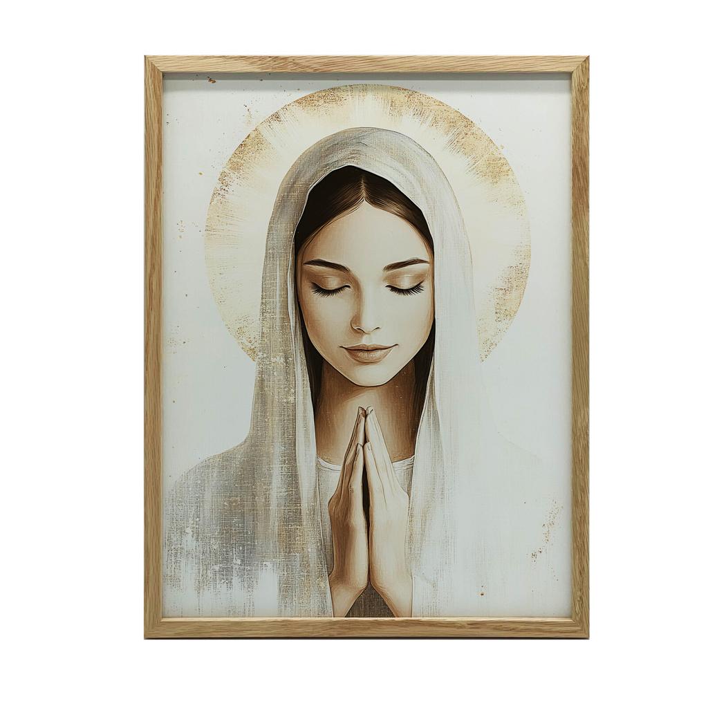 Matka Boża W Modlitwie Matka Boża W Modlitwie, 70X100 Cm, Rama Aluminiowa Czarna, Papier Matowy 230 Gsm