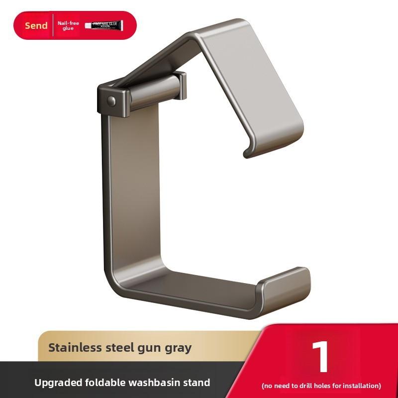 Stainless Steel Sink Hook With Adhesive Mounting For Bathroom And Toilet Storage