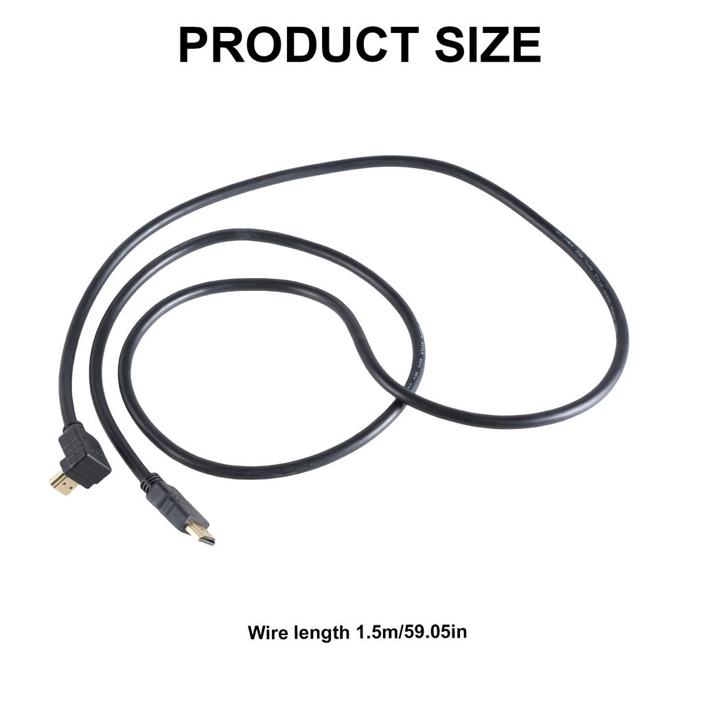 HDMI Male to Male Cable with 90 Degree Elbow to Straight High Speed Audio Video Cord for LCD TV Projector 1.5m
