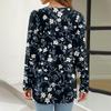 Women's Fashion Casual Long Sleeve Print Round Neck Pullover Top Blouse