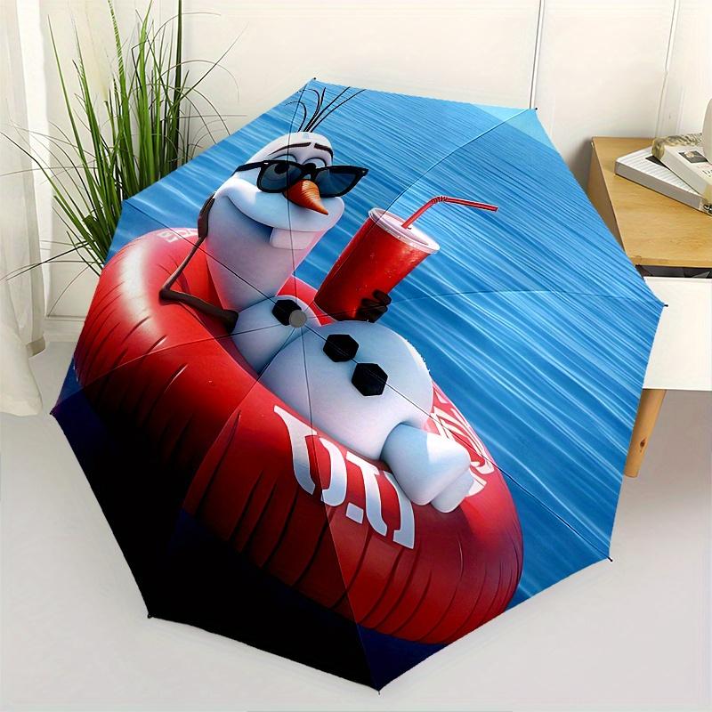 

Disney Olaf, soda Automatic Open/Close Umbrella - Cute Umbrella with Cute Design, Portable 3-Fold Compact Umbrella for Men & Women, Valentin