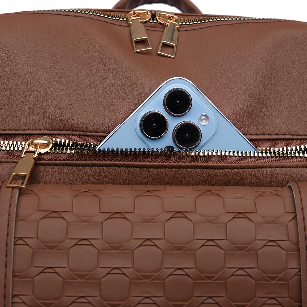 Mochila para Mujer PU Cuero Suave Bolso de Hombro de Doble Uso Mochila de Gran Capacidad