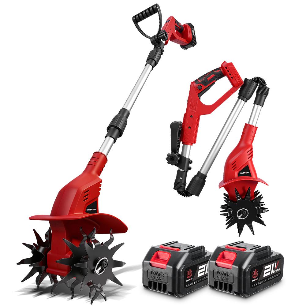 ONEVAN Bürstenloser 1600W Elektrischer Bodenfräse Fräse Kultivator Rasenmäher Akku-Vertikutierer Gartengerät Für Makita Batterie Pin