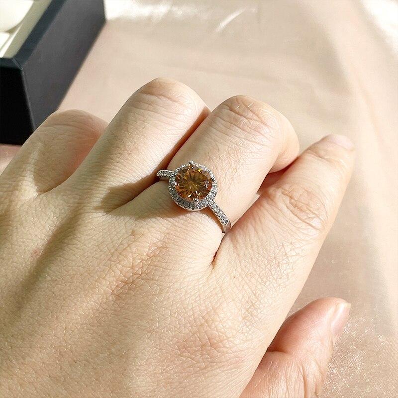 BELLA BOX  Classic Women Open Ring Color Zircon Silver Fine Jewelry Gift