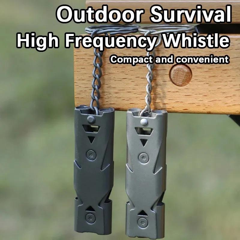 Double-Barreled Survival Whistle, High Decibel Pendant Keychain Whistle for Ourdoor Survival Emergency Camping Portable Whistle