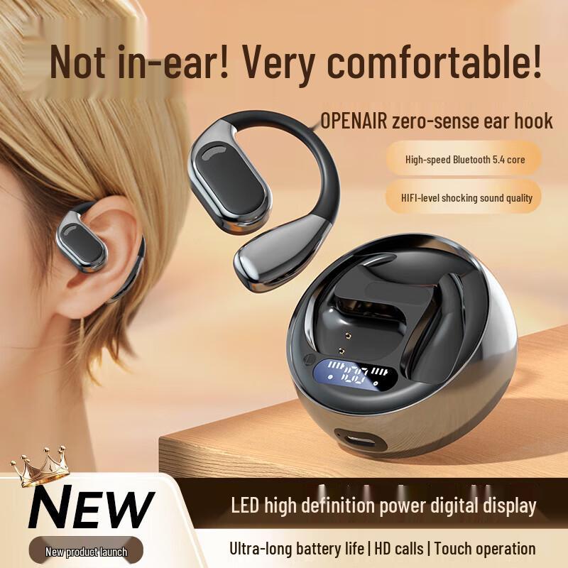 Yidian OWS Open-Ear Bluetooth 5.4 Headphones with AI Noise Reduction