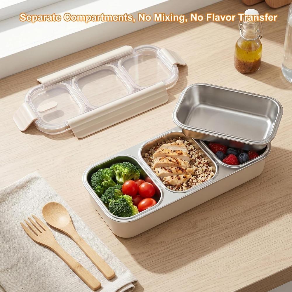 304 Stainless Steel Stainless Steel Lunch Box 25oz Metal Snack Box Travel