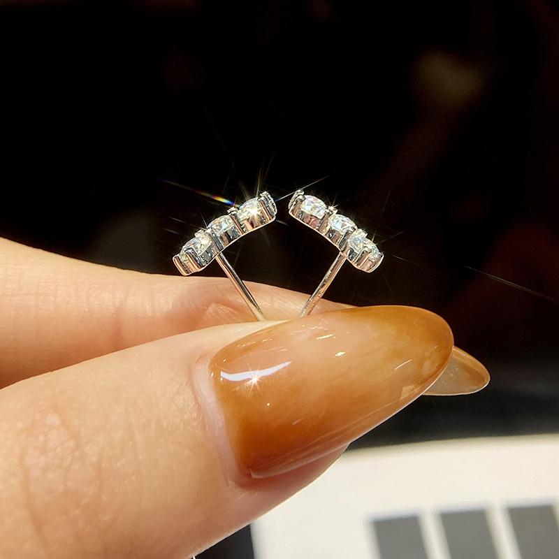 S925 Silver 0.1CT Moissanite Diamond Symmetry Earrings for Women Anniversary Engagement Luxury High Quality Jewelry