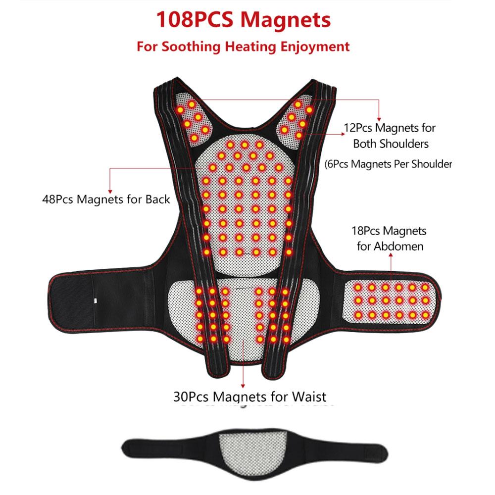 Self Heating Back Support Waist Brace Magnetic Therapy Belt for Posture Correction and Lumbar Pain Relief