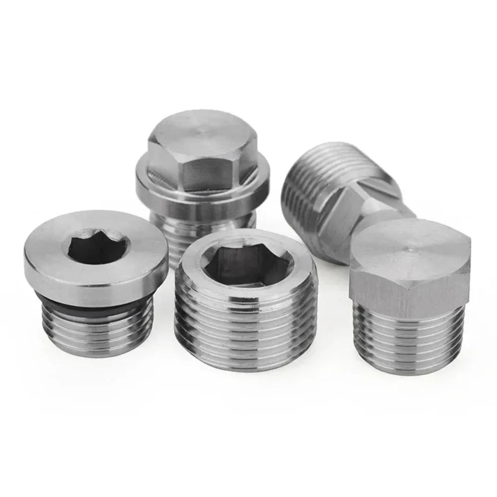 High Pressure 1/8" - 1.5" BSP NPT Male Countersunk Flange Hex Square End Plug Cap 304 Stainless Steel Pipe Fitting