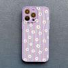 Colorful Striped Minimalist INS Small Floral Pattern Phone Case For iPhone 17 16 14 15 Pro Max Plus 11 13 Mini 12 Pro Max Covers