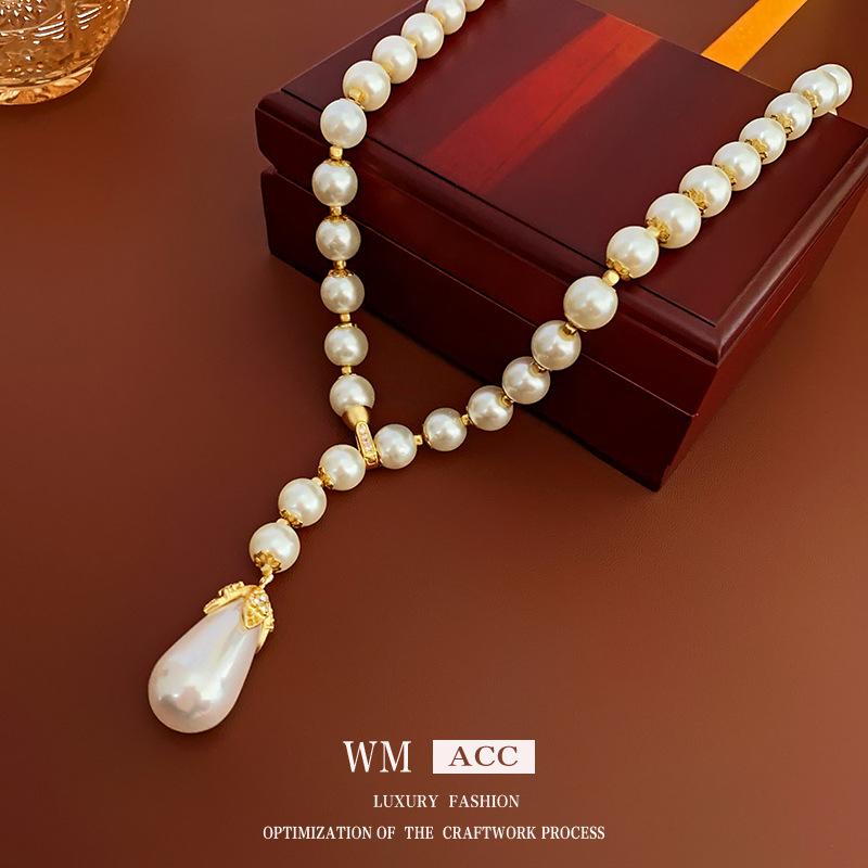 

Ожерелье с бриллиантами и каплями воды, французский ретро-темперамент, цепочка на ключицу, легкая роскошь, аксессуары высокого класса золотой