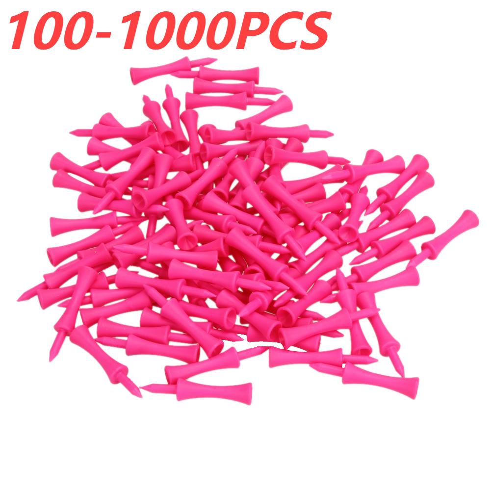 100-1000Pcs Step Down Plastic Pink Golf Tees Bulk Supplies Accessories Plastic Castle Step Grad Golf Tees up Height 39mm