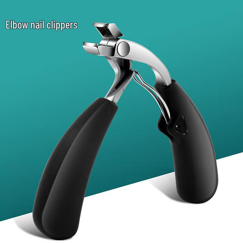 Anti-Slip Anti-Splash Curved Double-Edged Toenail Clipper for Thick Nails