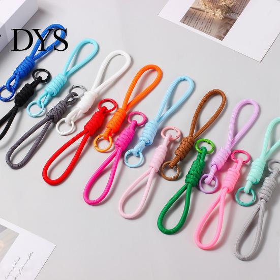 High Elasticity Rope Strap 2Pcs Braided Pendant Lightweight High-Elastic Keychain Holder with Soft Touch Wrist Reinforced Knot Design Macaron
