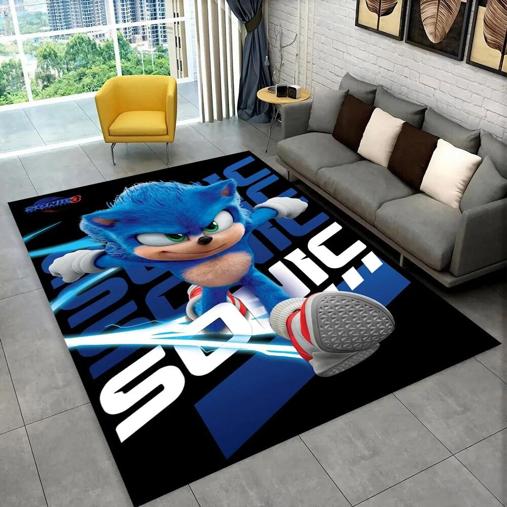 3D S-Sonics Game Cartoon Rug Carpet for Living Room Bedroom Decor,kids Play Non-slip Decoration for Sofa Doormat Christmas Gift
