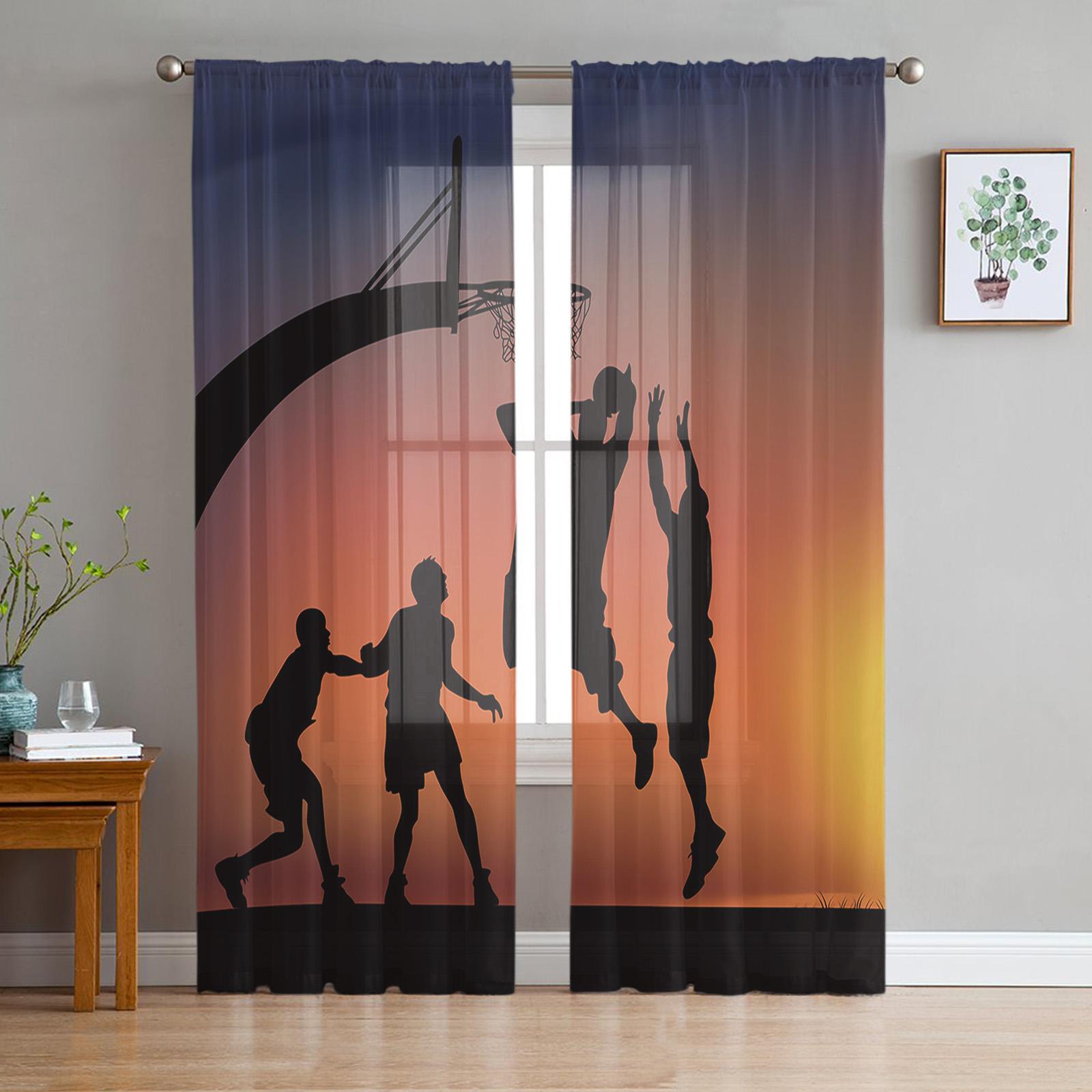 Баскетбольный мяч Тюль Прозрачные шторы для гостиной — фото 16