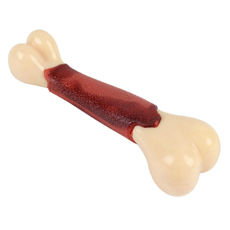 Dog Chew Toy for Aggressive Chewers for Tough Nylon and Rubber Bone Toy Beef Flavor Toothbrush for Small Dogs Teething