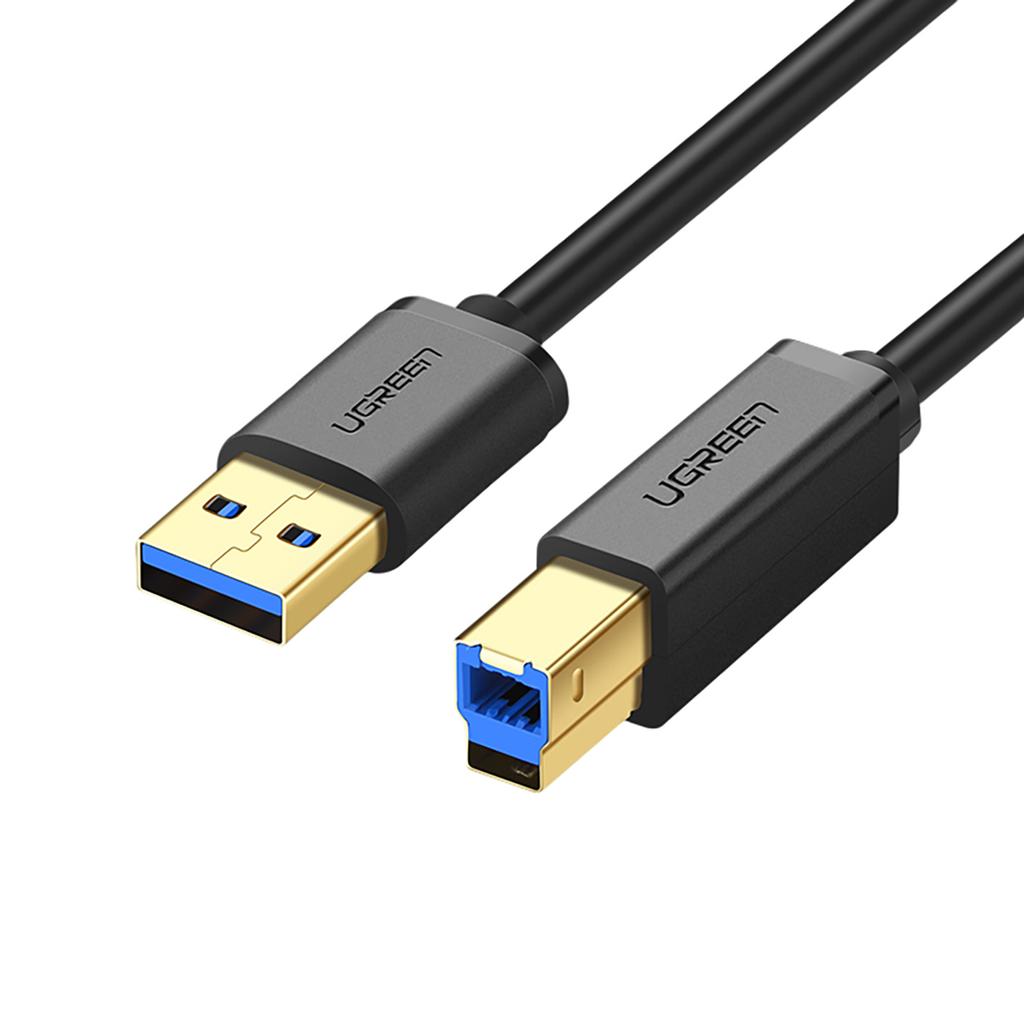Ugreen US210 1m High-Speed USB 3.0 to USB-B Printer Cable – Black, 5Gbps Transfer Rate
