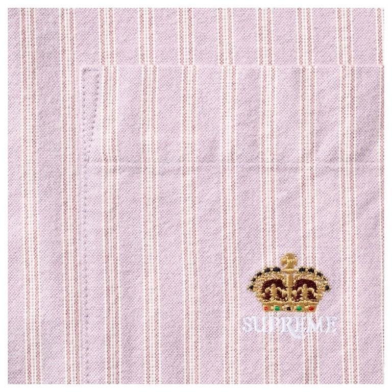 Supreme Loose Fit Flannel Oxford Shirt Lavender Stripe (26FW)