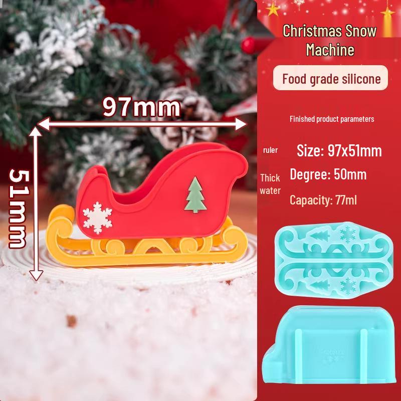 Silicone Christmas Sleigh Mold: Food-Grade Chocolate Shells for Fun Festive Cake and Mousse Decorations