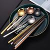 Tableware Dinnerware Spoons Chopsticks Stainless Steel Soup Spoon  for Student Home Kitchen Office