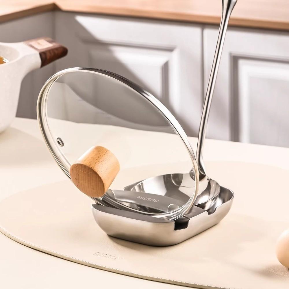 Stable Stainless Steel Spoon Rest Space Saving Kitchen Utensil Rack  Food Truck