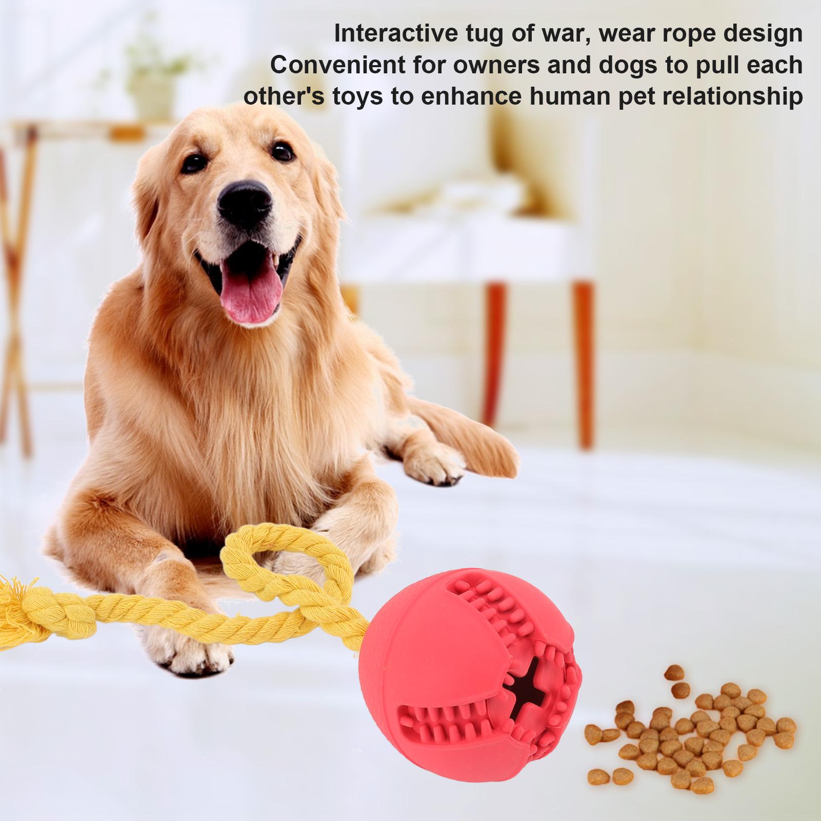 

Dog Leakage Food Training Tapered Dog Puzzle Teething Toys with Cotton Rope for Dog Teeth Cleaning Chewing Playing