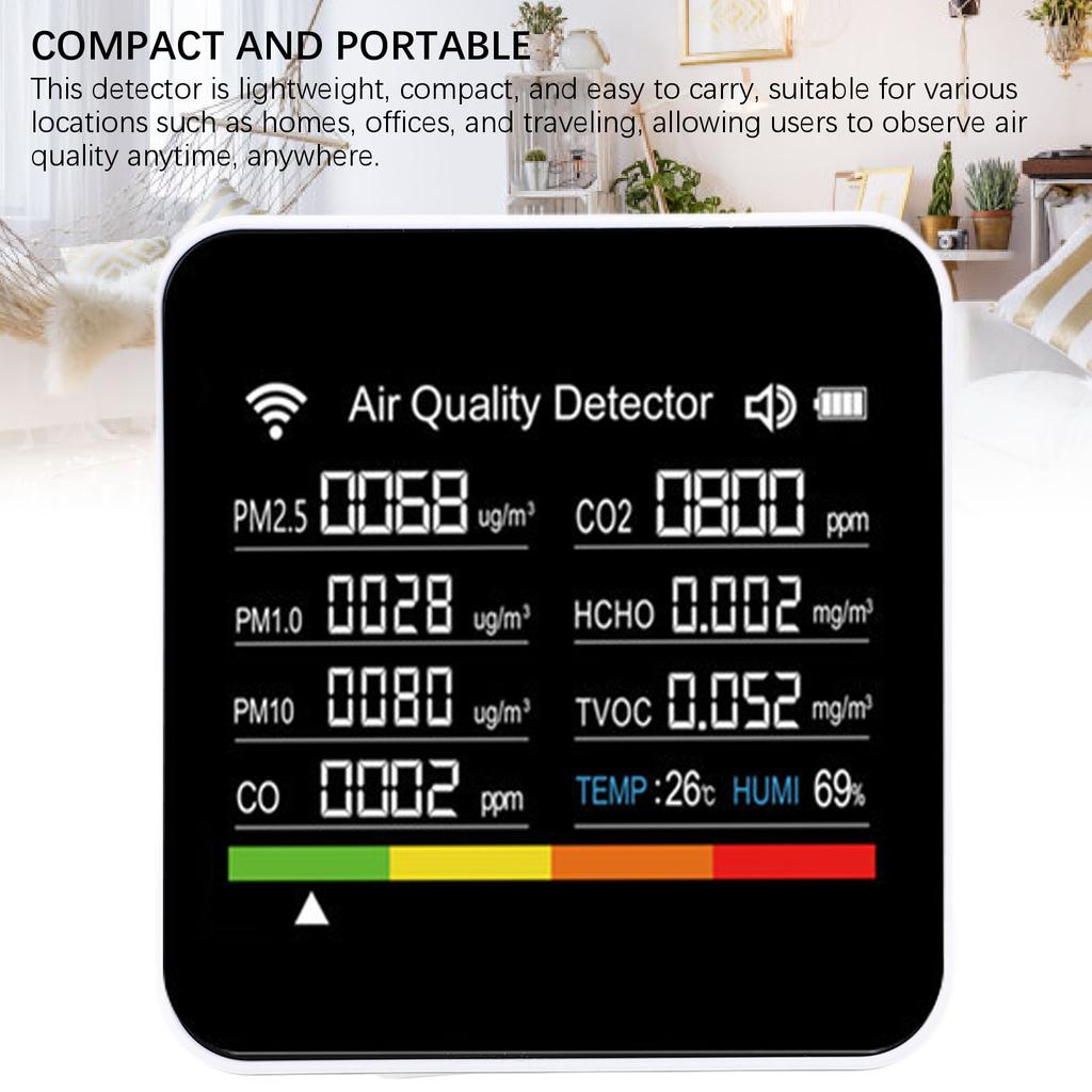 Air Quality Detector Portable PM2.5 Air Quality Tester for Tuya Indoor Air Quality Meter Auto Switching High Accuracy for Home