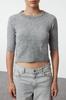 Women's Fashionable Stylish Sweater Gray Woolen Collar Stone Embroidered Knitwear Sweater