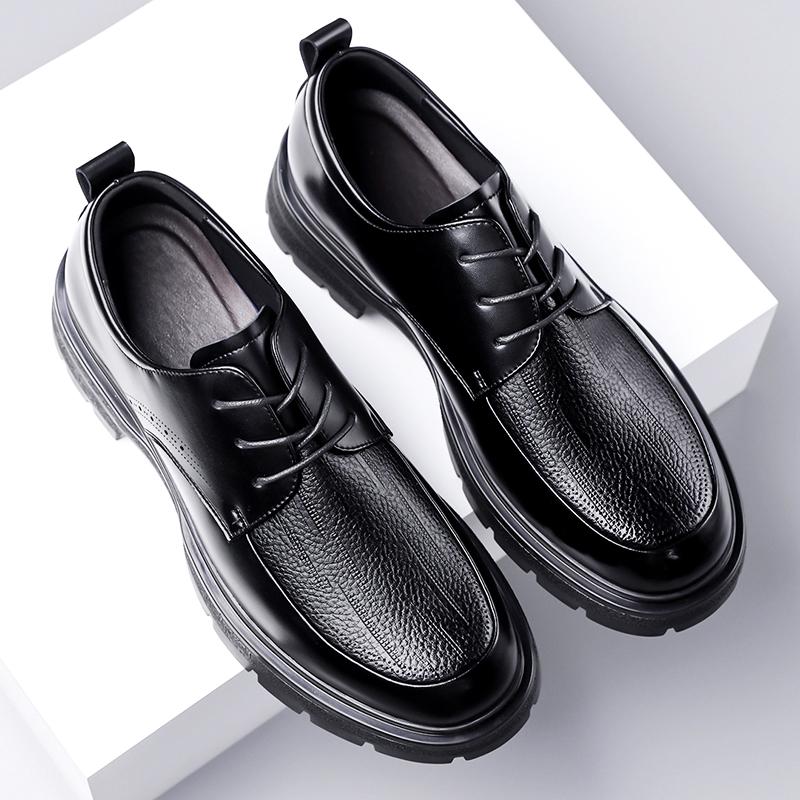 Fashion Stylish Casual Men's Shoes New Arrival Lace Up Oxford Shoes Soft Simple Formal Dress Footwear Thick Bottom Male Business Shoes