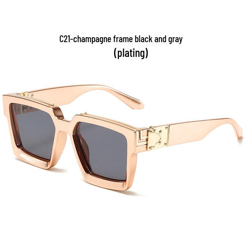 New Cross-Border Large Square Frame Sunglasses for Men & Women - Fashionable Street Style