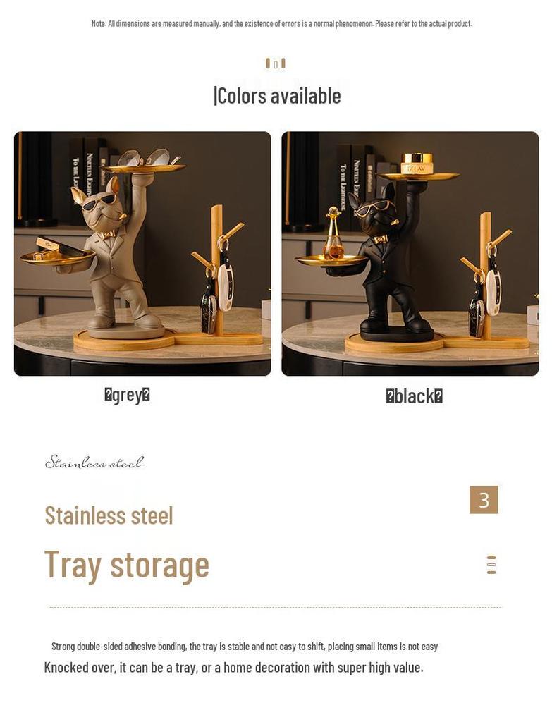 Luxurious Bulldog Key Holder and Storage Tray for Entryway Decor