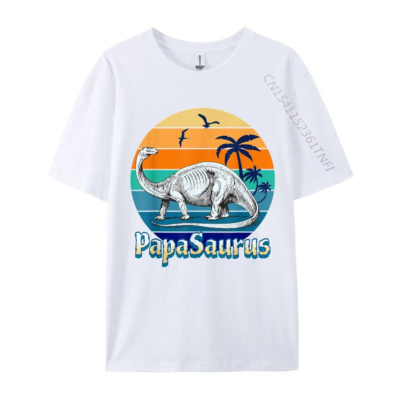 

Papasaurus Dad Daddy Papa TShirts Vintage Beach Sunset Cartoon Printed T Shirts Street T Shirts 2024 New S