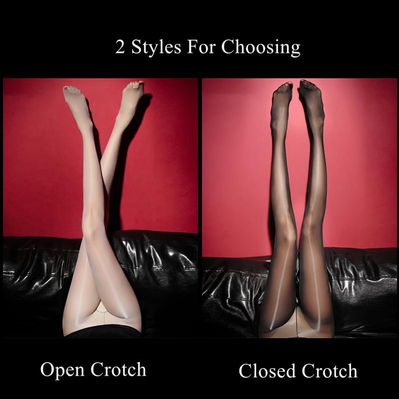 1D Ultra-thin Breathable Sexy Pantyhose T Crotch High Waist Anti-hook Tights Women Pole Dance Oil Glossy Elastic Skinny Hosiery