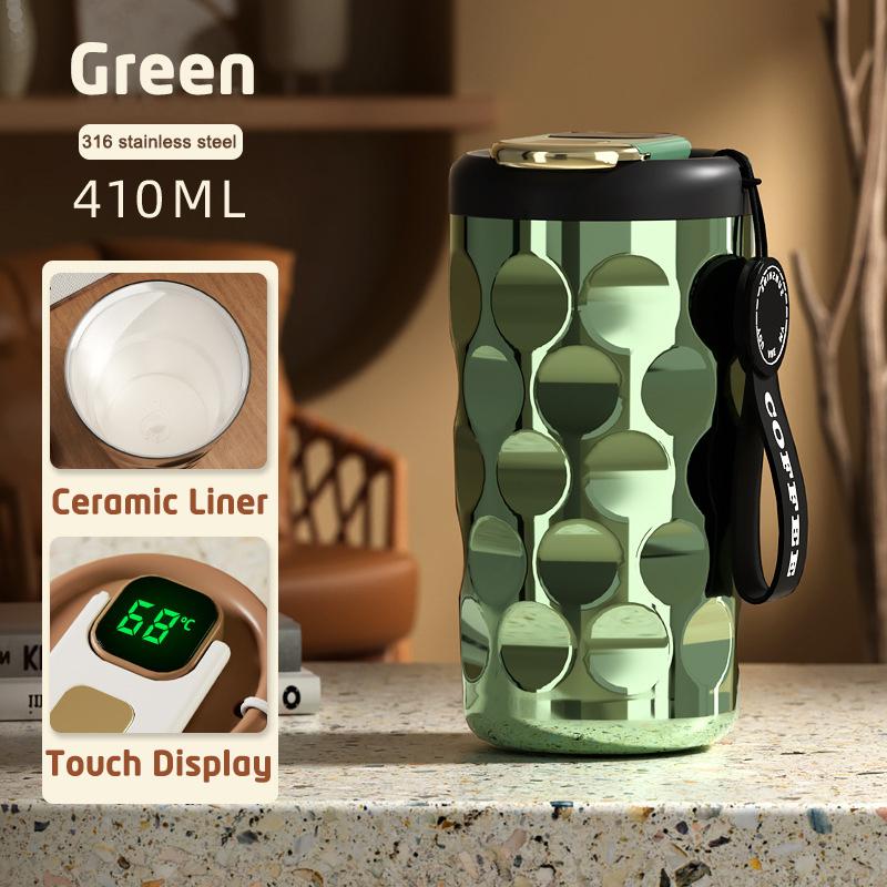 Chilly Bottle Smart 316 Stainless Steel Cup Smart Thermos Bottle for Coffee LED Temperature Display Thermal Mug Vacuum Flasks Coffee Cup 410ml